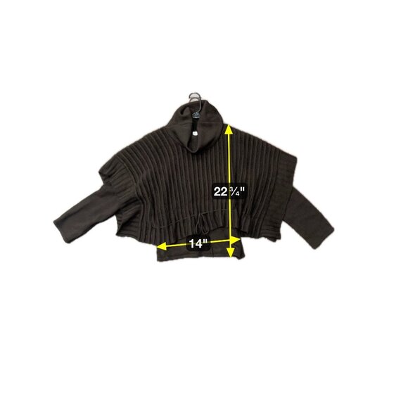 Cache Cache Cowl Neck Layered Pullover Sweater Brown Sz 4 Ribbed Knit Cozy - Picture 8 of 11